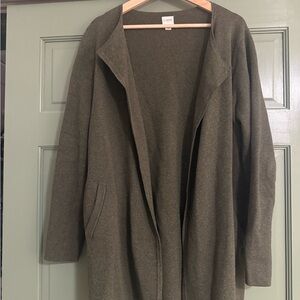 J. Crew Olive Open-Front Women's Cardigan Coat